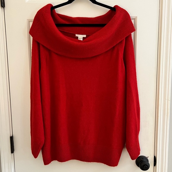 H&M Sweaters - Off the shoulder Red Sweater size XL